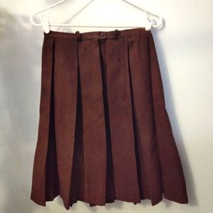 Vintage Miss Pat California Brown Pleated Skirt Classic American Chic
